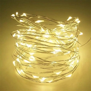 USB kobber lyskæde - 10 m 100 lys - Sølv - OUTLET